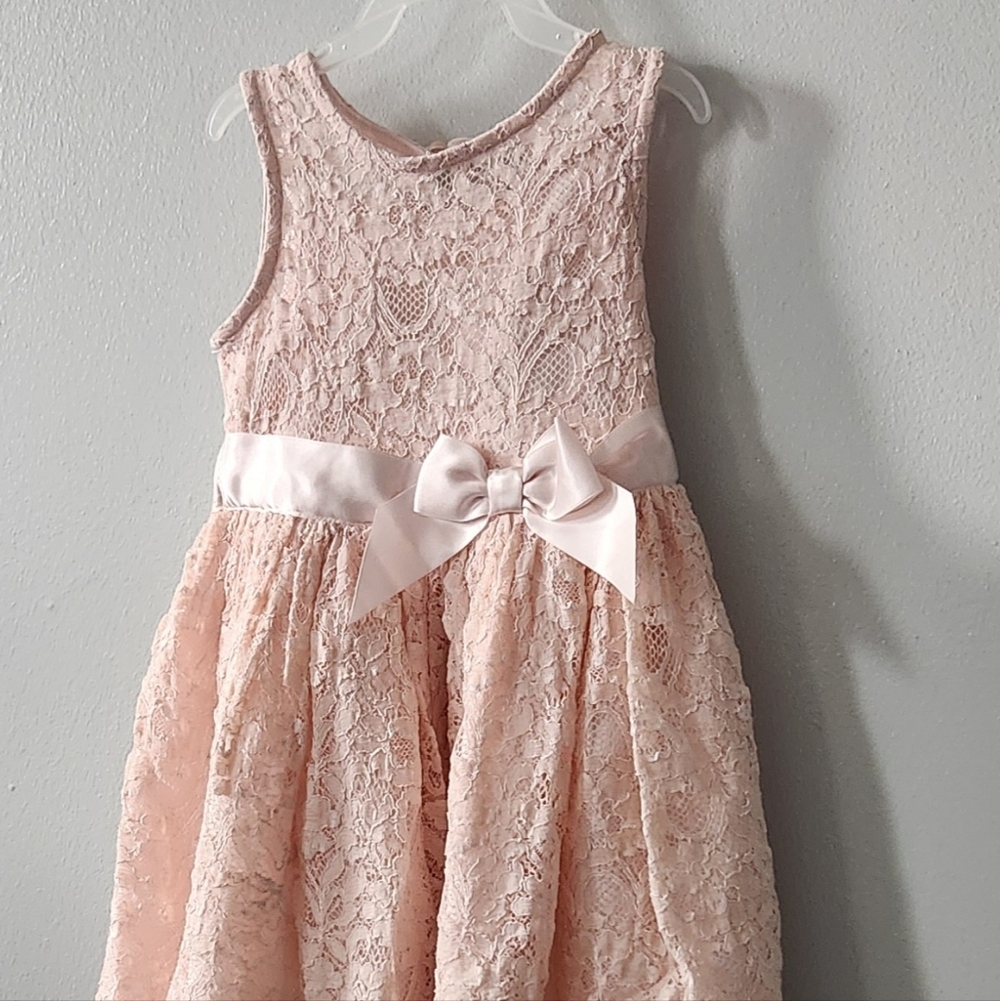 Easter Zenzi Elegant Pink Lace Party Church Girls Dress Bow Camisole And Lining